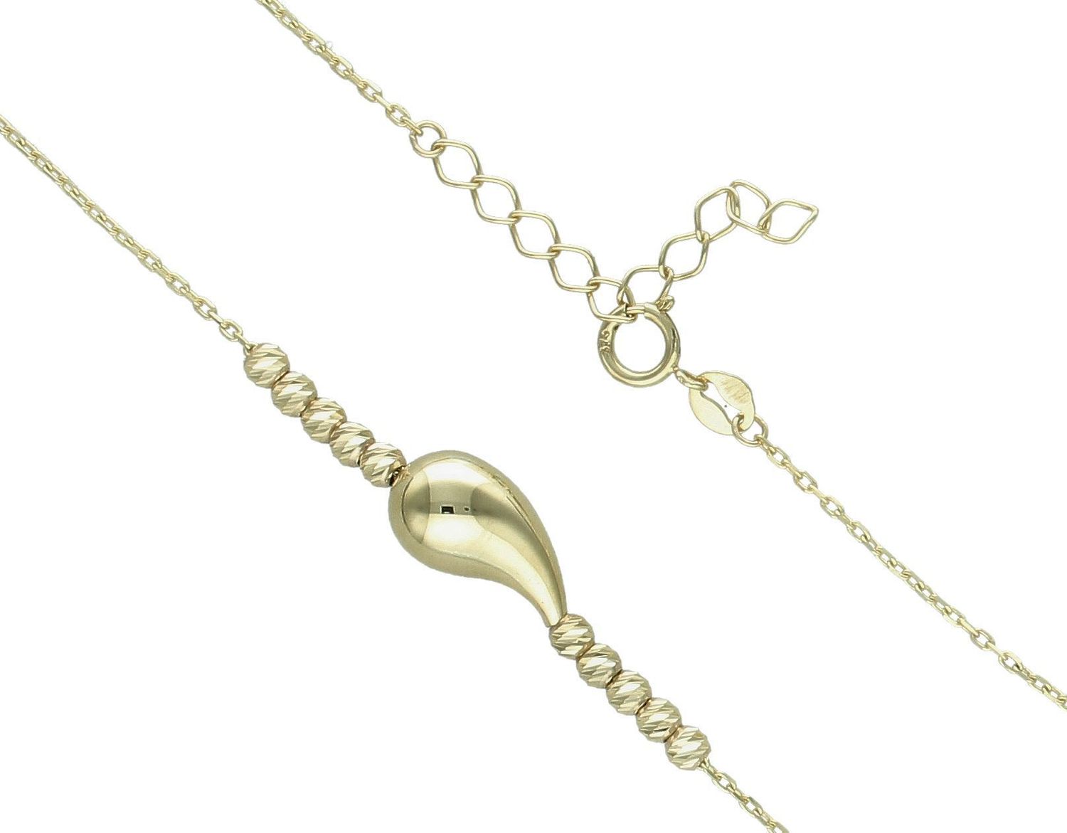 Złoty naszyjnik damski 375 celebrytka kroplą i kuleczkami NA 3638 375 (2).jpg